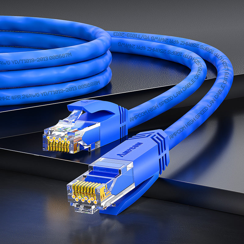 كابل توصيل شبكة AMPCOM CAT6/CAT6a غير محمي (UTP) LSZH لتوصيلات مراكز البيانات أو أسلاك أنظمة المراقبة