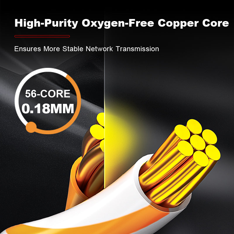 كابل توصيل شبكة AMPCOM CAT5e/CAT6 غير محمي (UTP) PVC لأجهزة الكمبيوتر المكتبية والمودم والموجه