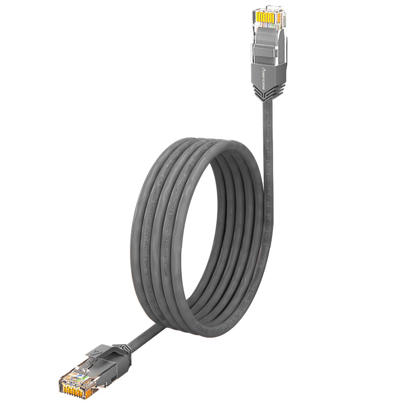 AMPCOM Cat6a 28AWG UTP Patch Cable,  Ultra-Slim, LSZH, for Structured Cabling and Surveillance System Wiring