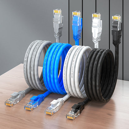 كابل توصيل شبكة AMPCOM CAT5e/CAT6 غير محمي (UTP) PVC لأجهزة الكمبيوتر المكتبية والمودم والموجه